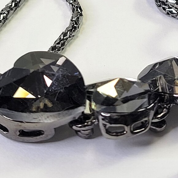 Crystal Heart Shape Pendants Necklace Long Statement Heart shape Necklace - Picture 5 of 14